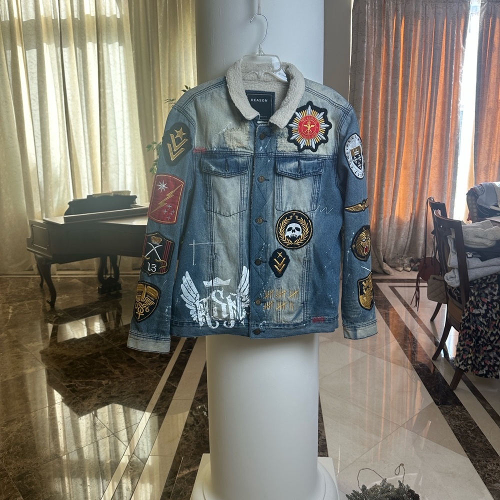 REASON Denim Jacket – Rocker / Moto Patchwork Sty… - image 4